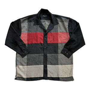 Montique Red Black Plaid Button Down 3XL